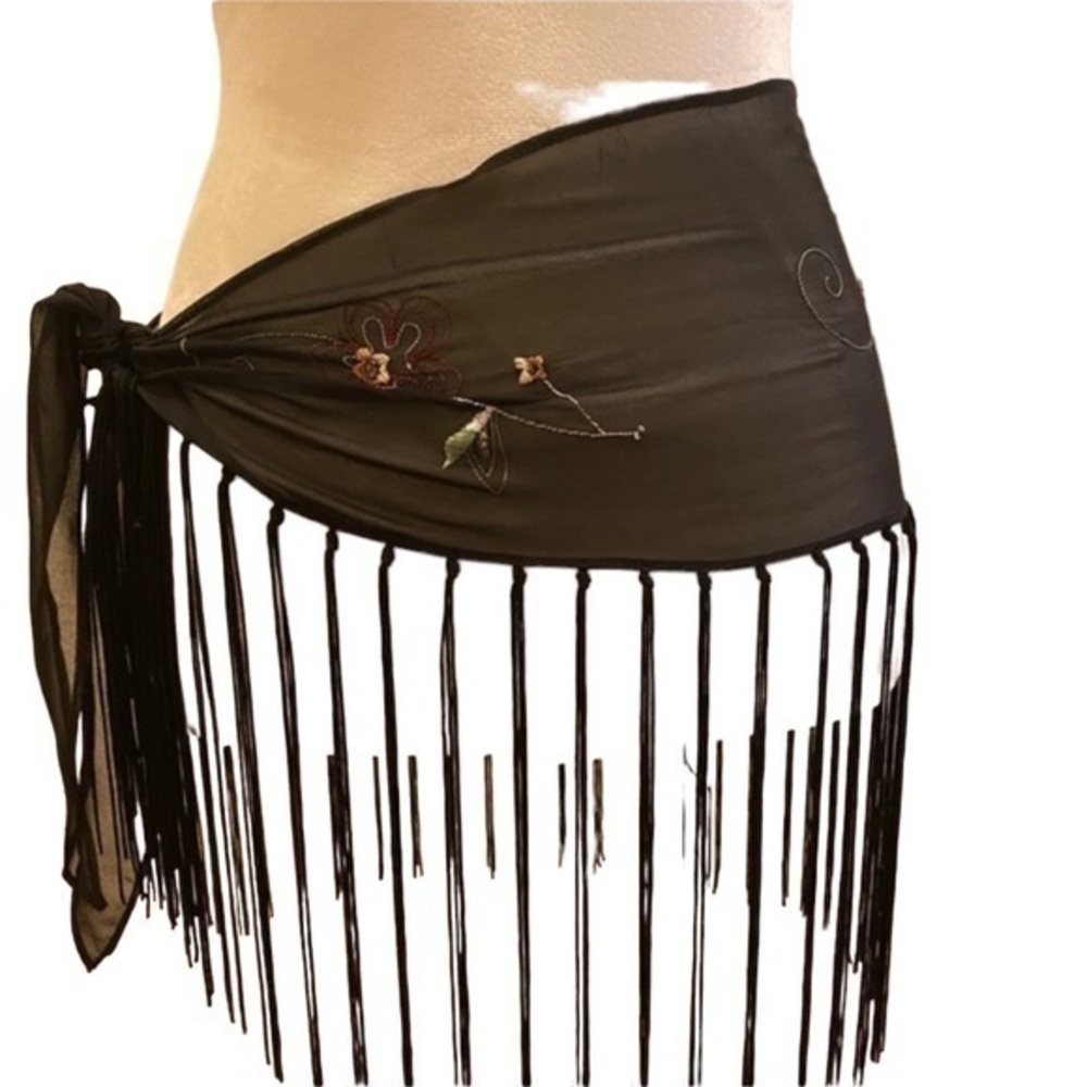 - Black floral sash